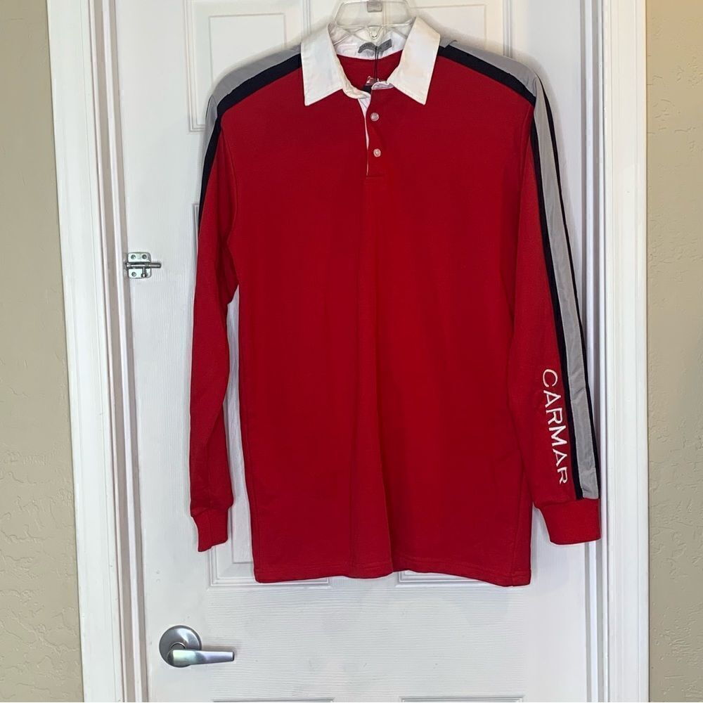 Carmar knit rugby long sleeve shirt Red Size Small
